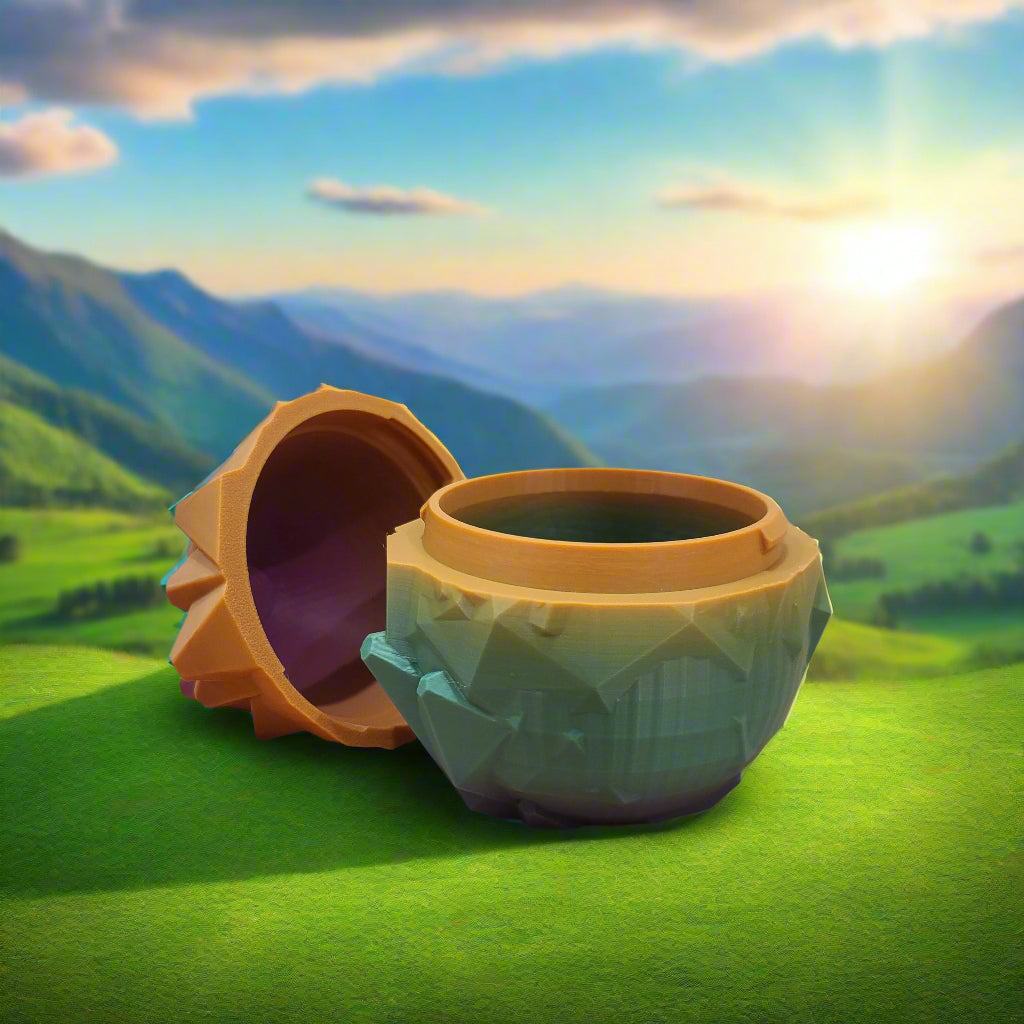Dragon Egg with a rainbow skin showing the compartment in the middle.