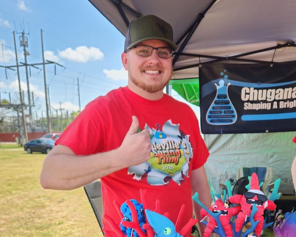 Joshua Harding and some of the products from chuganations 3d lab.