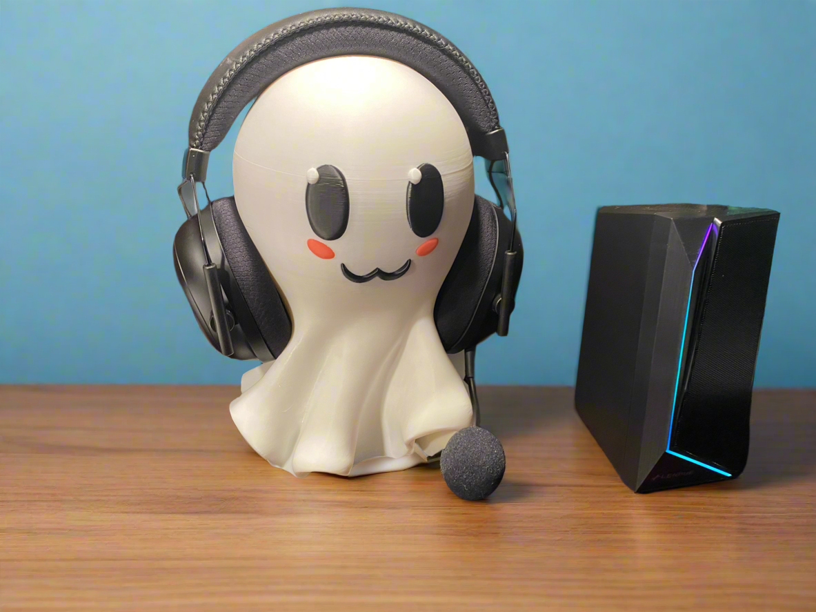 kawaii ghost headphone holder manufactured by chuganation 3d lab