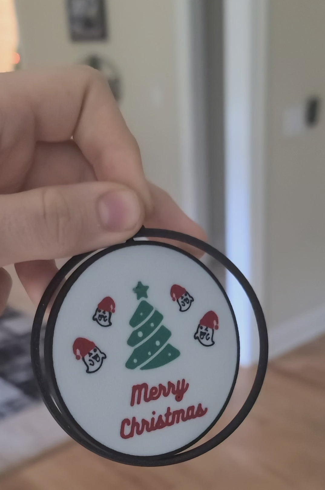 Ghost Christmas flat ornament video