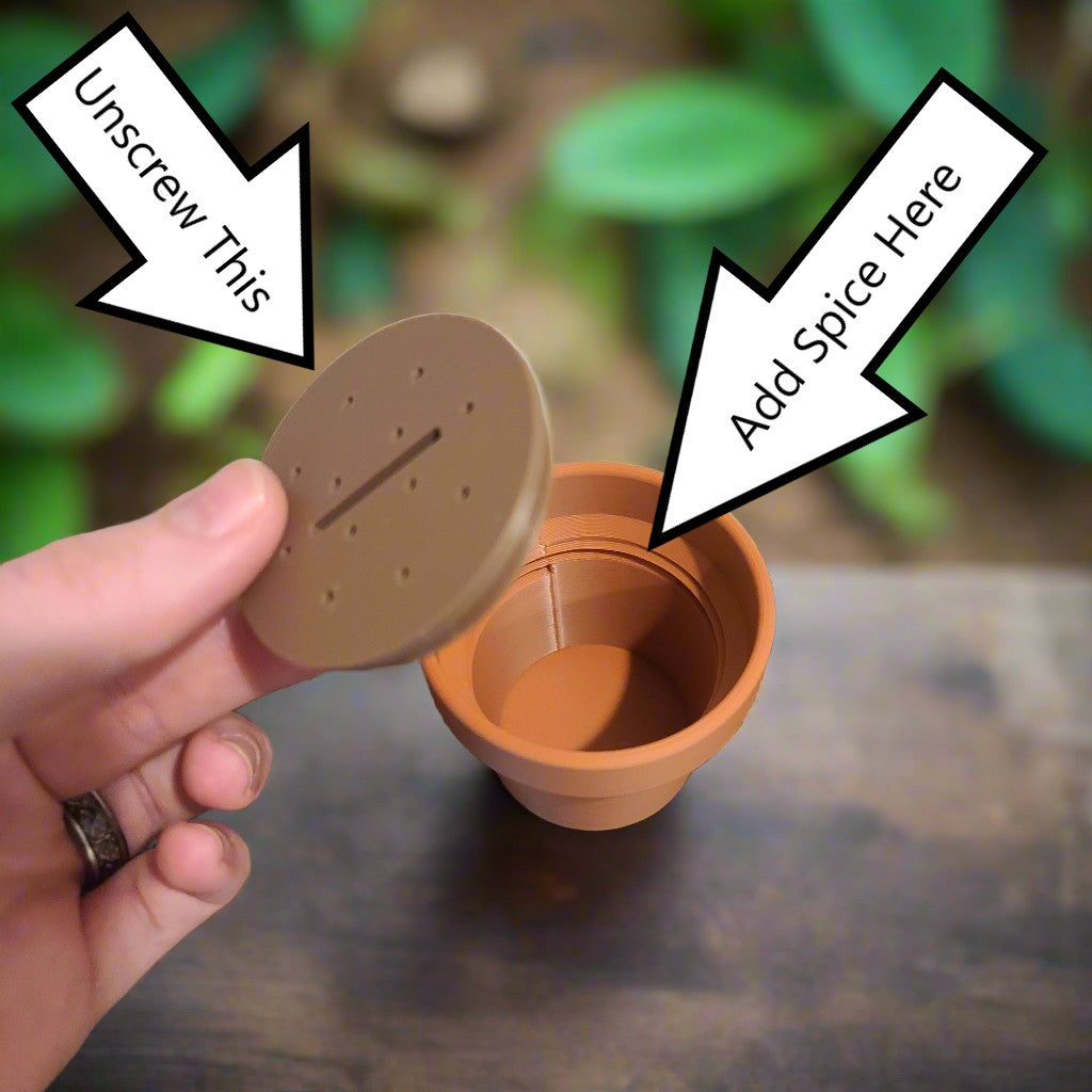 pot with screw in dirt