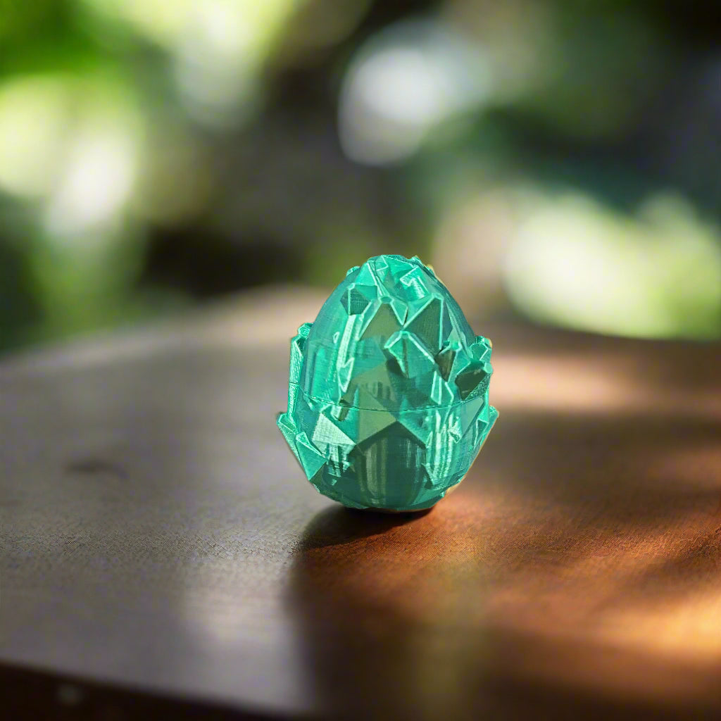 candy green egg covered in crystals
