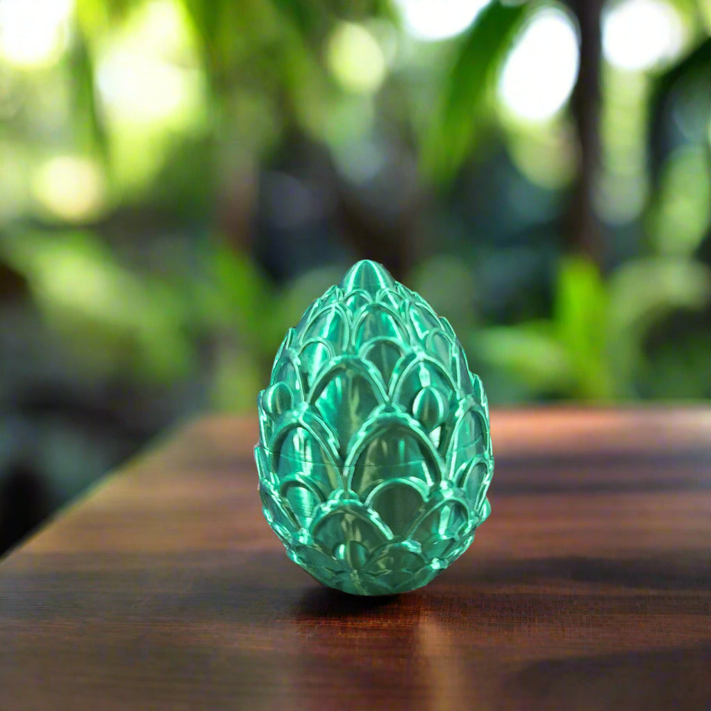 candy green egg adorned with cookie decorations
