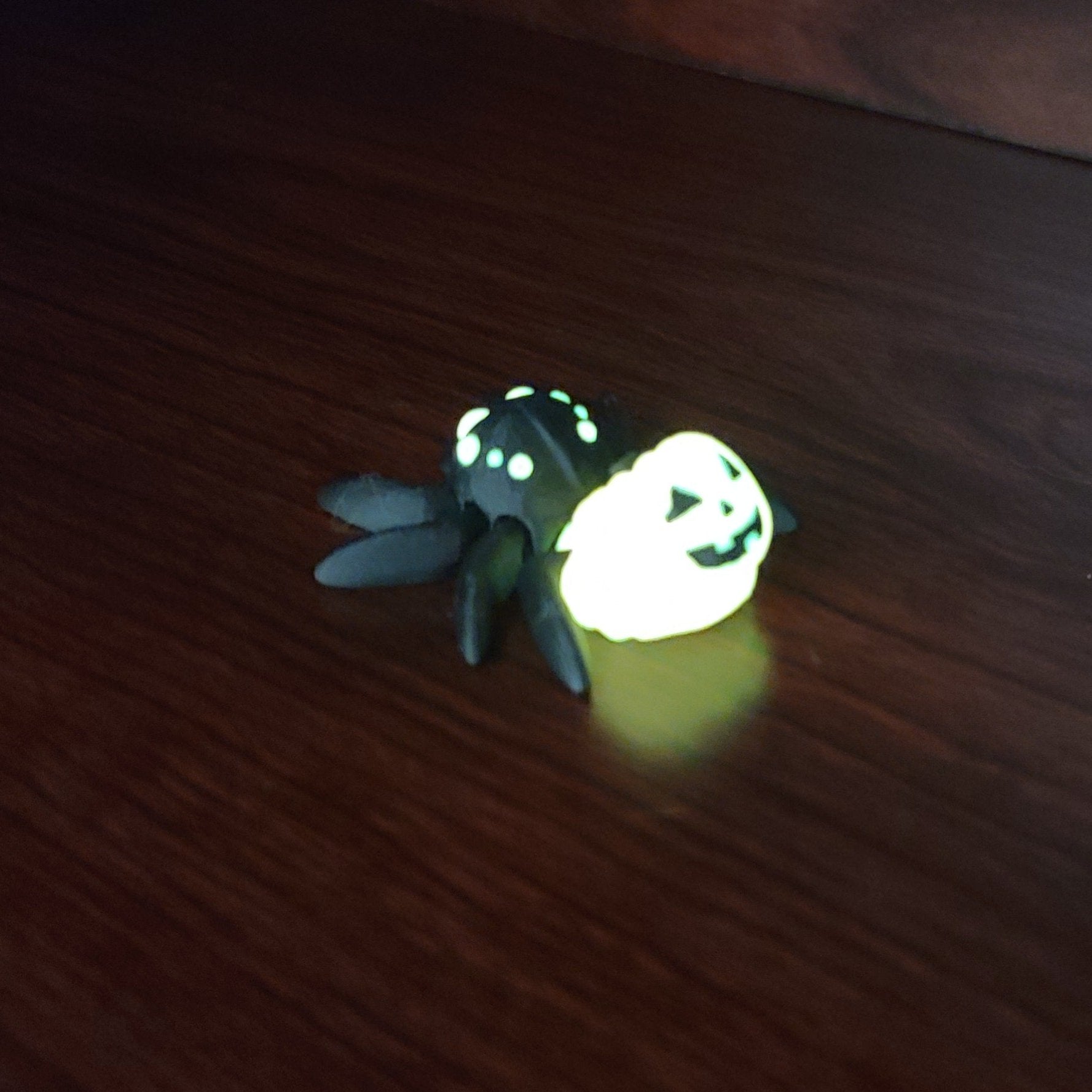 Spider with glowing body and eyes