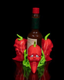 showcasing the concerned face pepper in the heat range tobasco holder manufactured by chuganations 3d lab