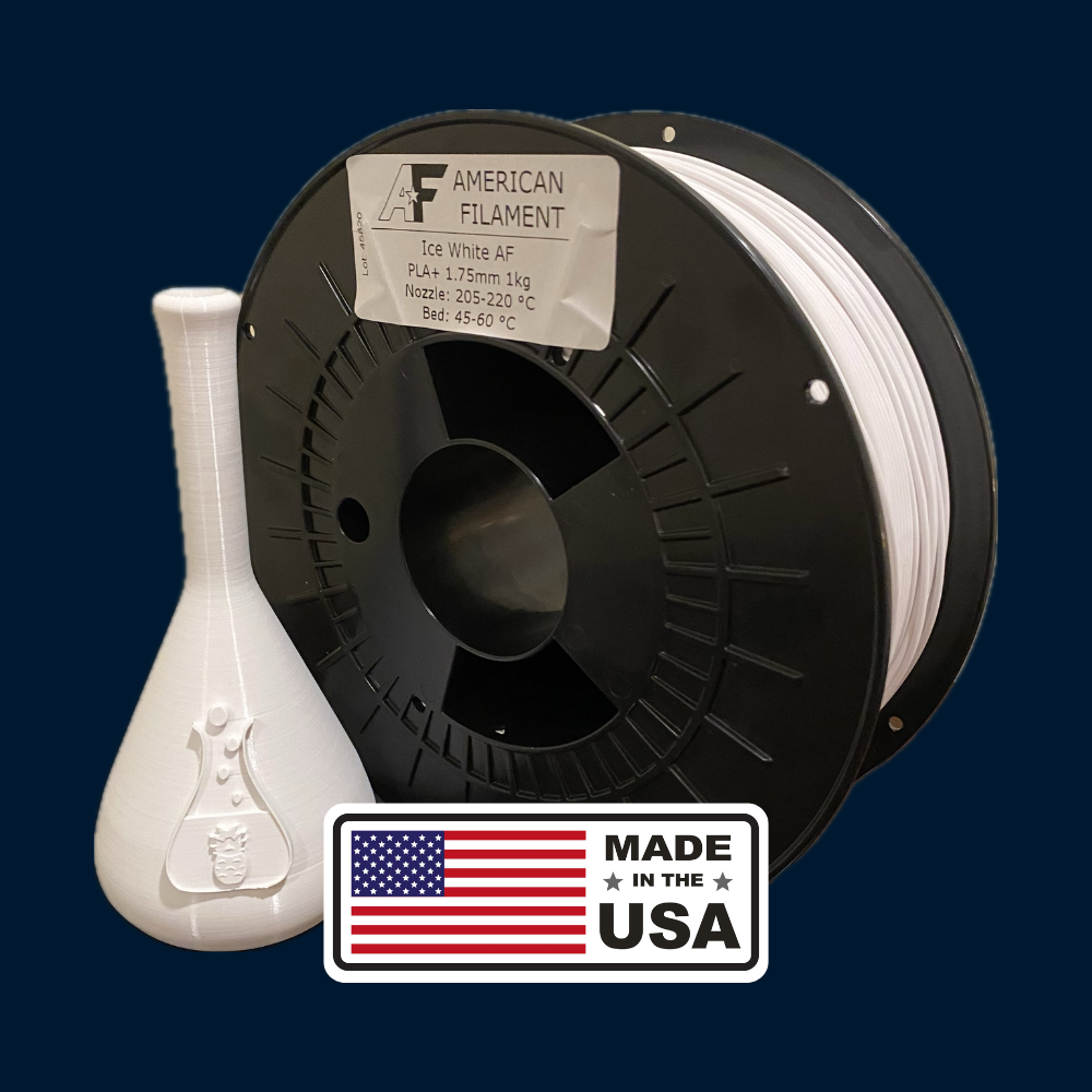 Ice White AF 1.75mm PLA+ Filament Made in the USA!