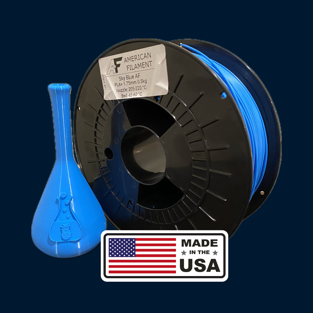 Sky Blue AF 1.75mm PLA+ Filament Made in the USA!