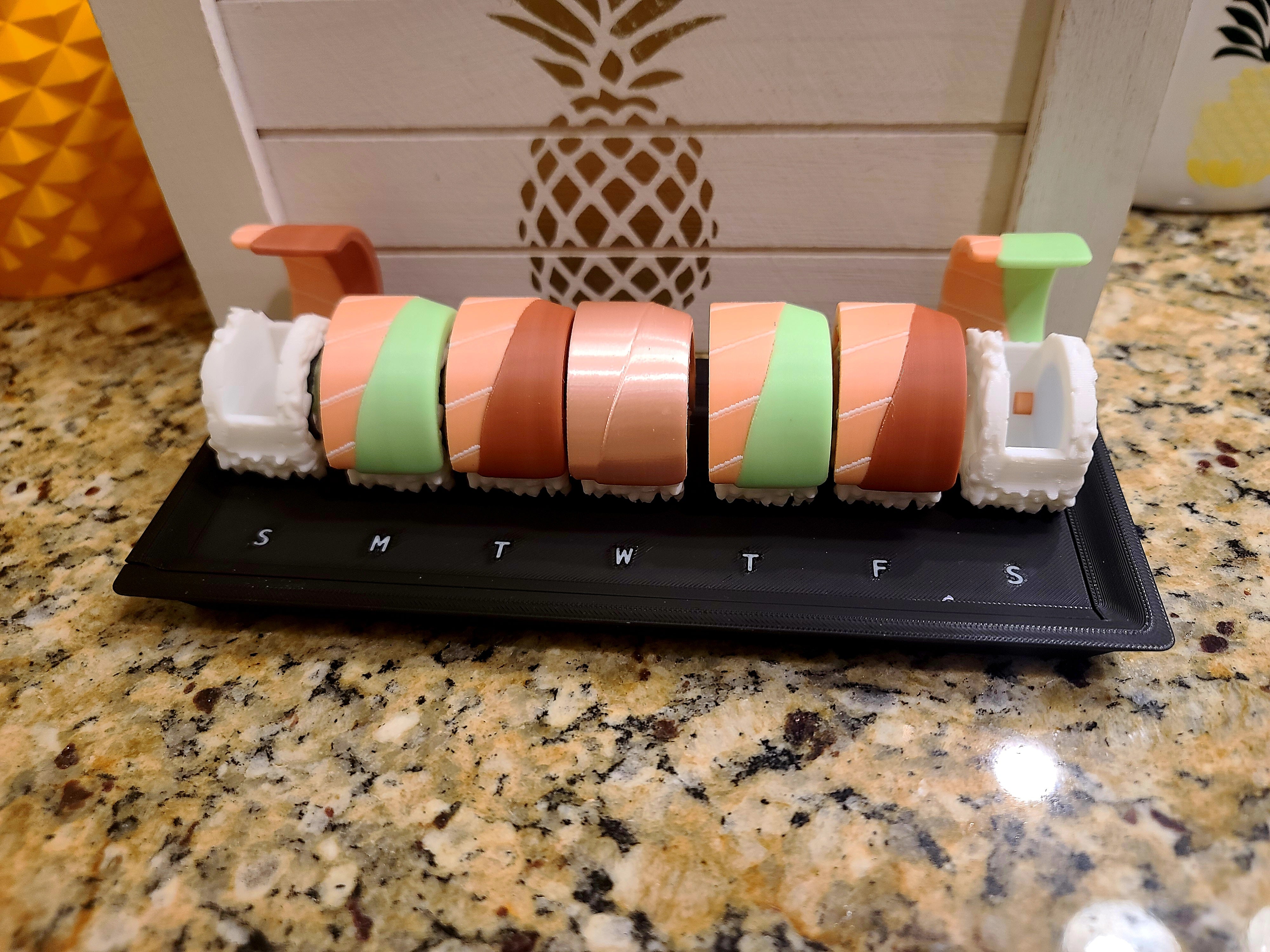 Sushi Weekly Pill Organizer With Chopsticks