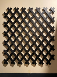 four sections of trellis mounted to a wall. trellis manufactured by chuganations 3d lab