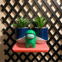 trellis mounted deep shelf in a glow pink color. manufactured by chuganations 3d lab